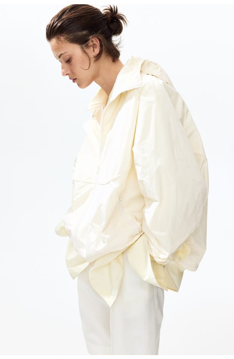 H&M Hooded Windbreaker, Alternate, color, Cream