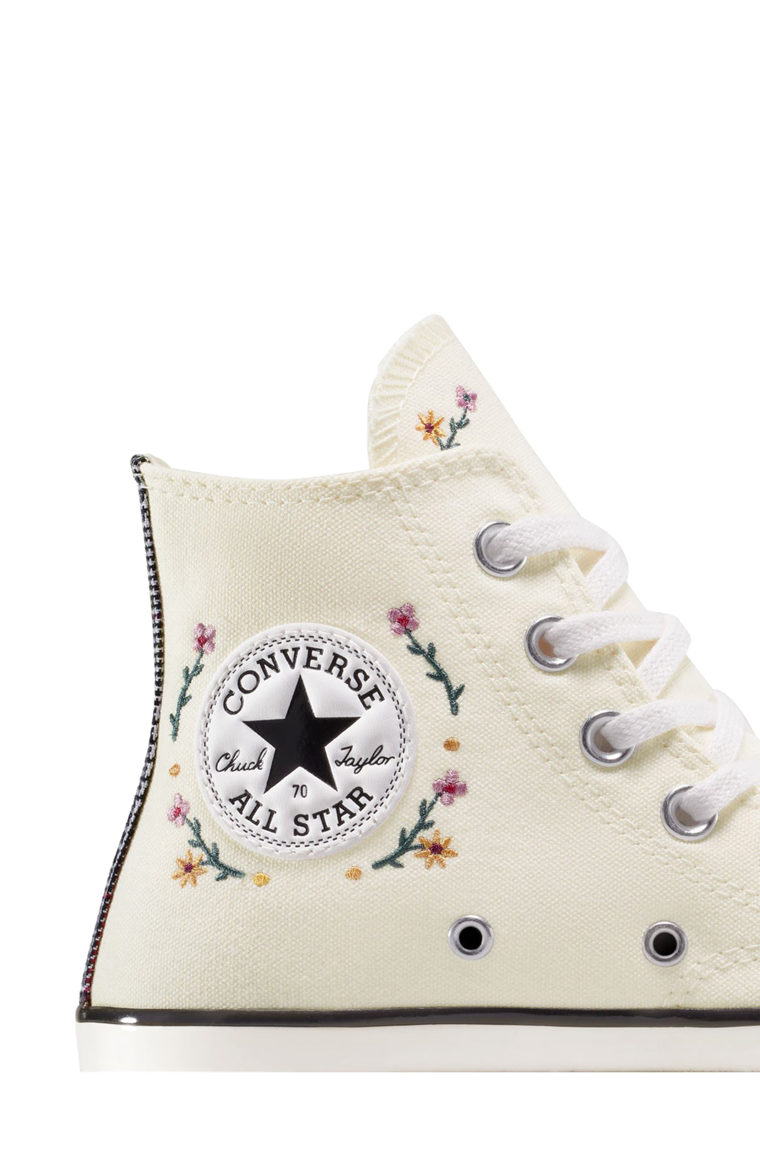 Converse Chuck 70 Floral Canvas High Top Sneaker, Alternate, color, Egret/ Black/ Frozen Acai
