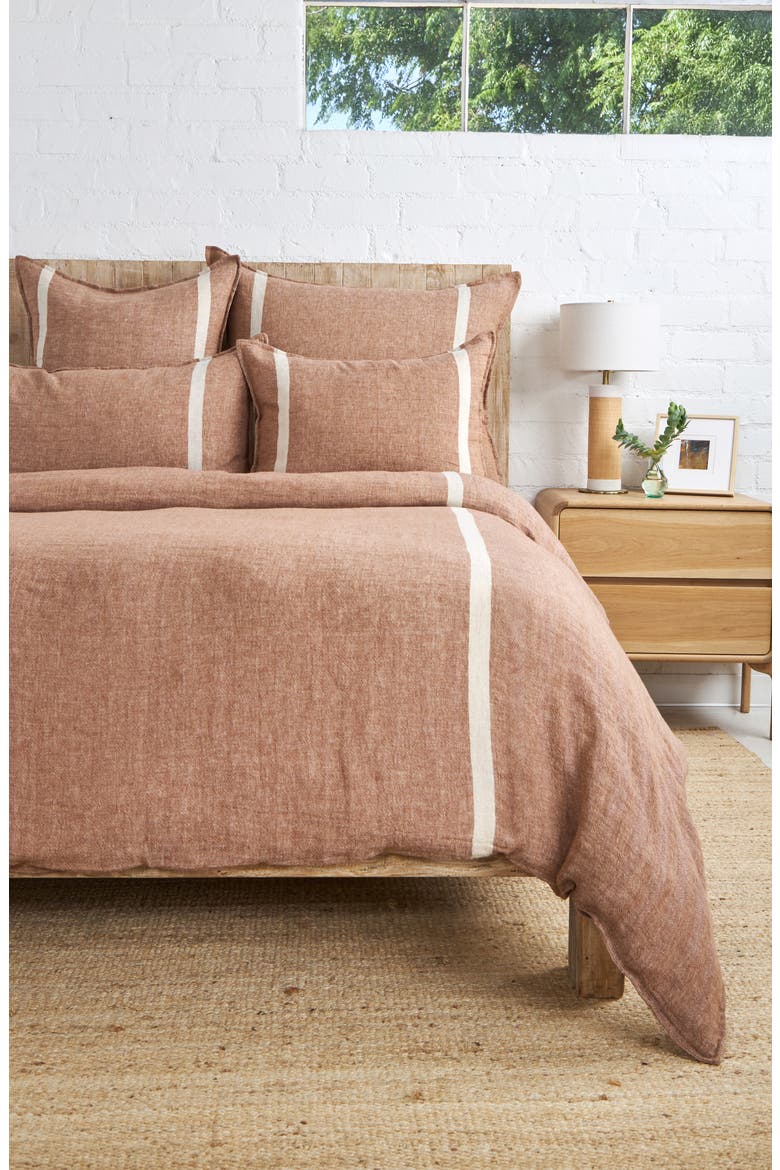 Rory Linen Big Accent Pillow, Alternate, color, TERRA COTTA/ FLAX