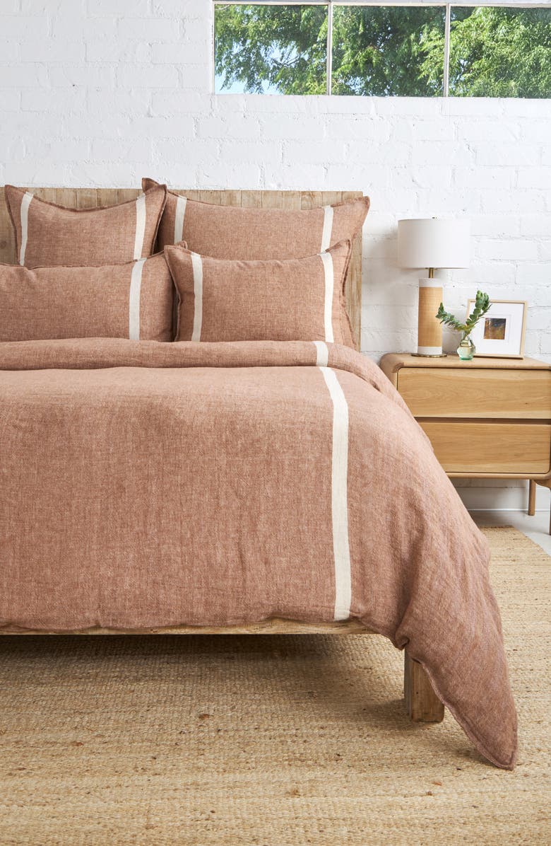 Pom Pom at Home Rory Linen Sham, Alternate, color, Terra Cotta/ Flax