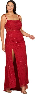 LARA New York Elegant Corset Gown with Slit