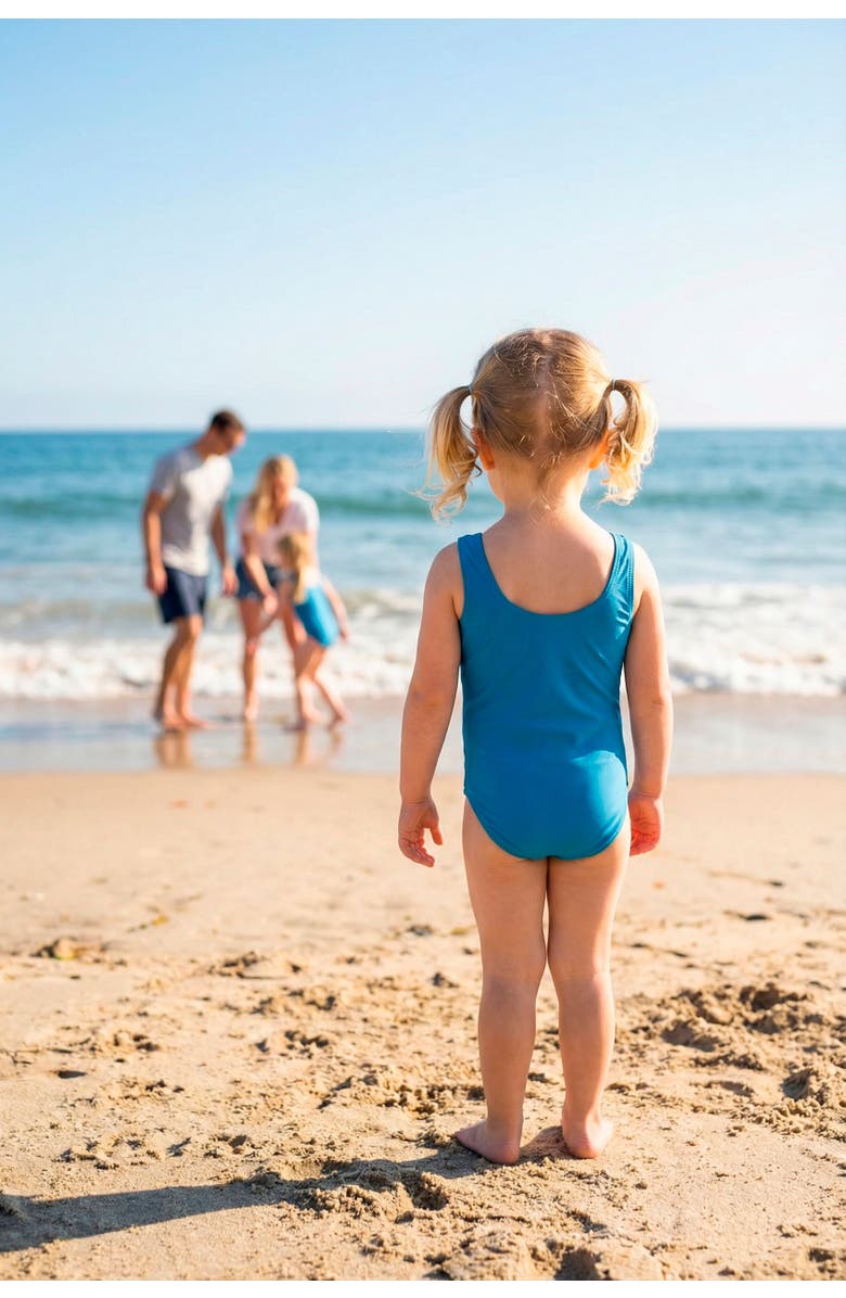 CITY THREADS Girls UPF 50+ Nylon/Spandex Blend One-Piece Swimsuit, Alternate, color, Black