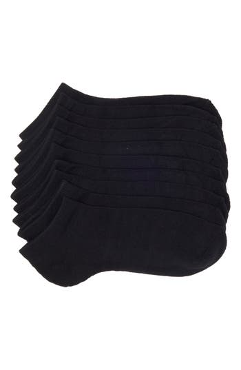 Nordstrom Rack 5-pack Pillow Sole Quarter Socks In Black