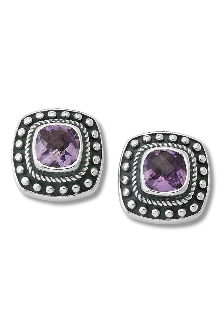 Stone Stud Earrings, Main, color, AMETHYST