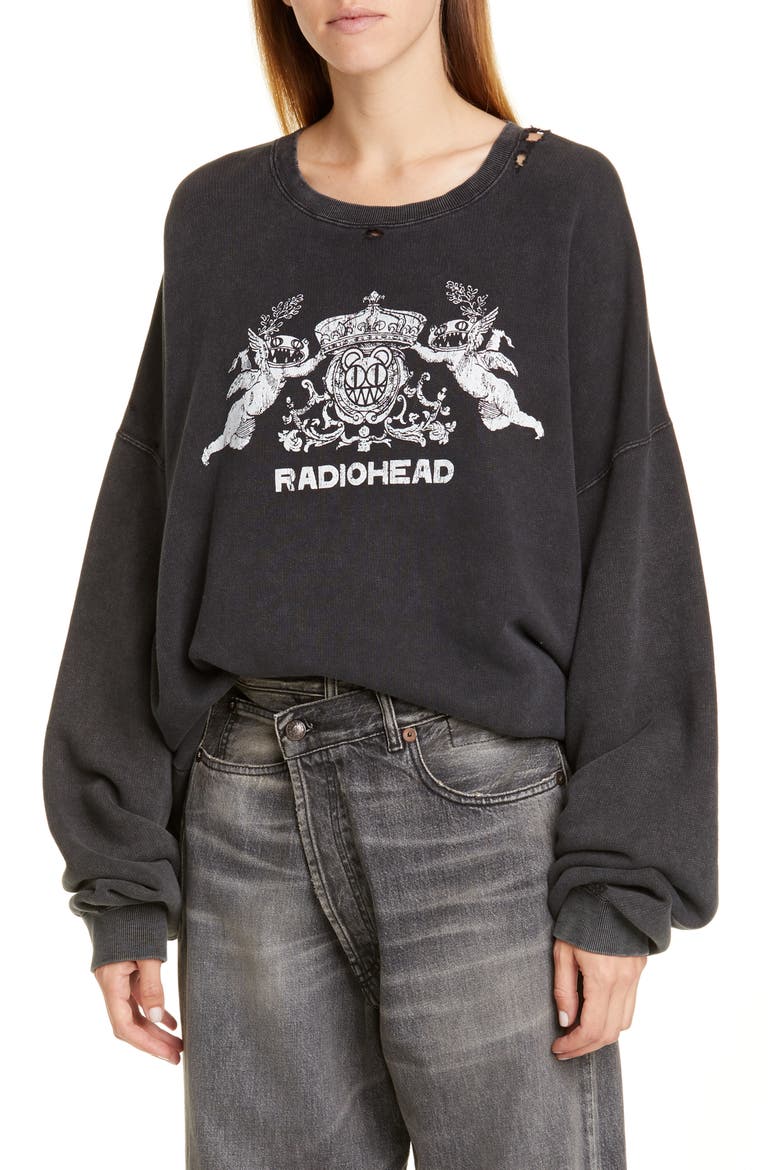 Bearhead Crest Graphic Sweatshirt, Main, color, ACID BLACK