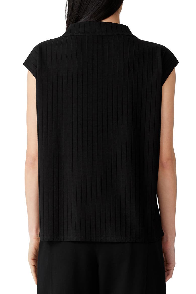 Funnel Neck Cap Sleeve Top, Alternate, color, BLACK