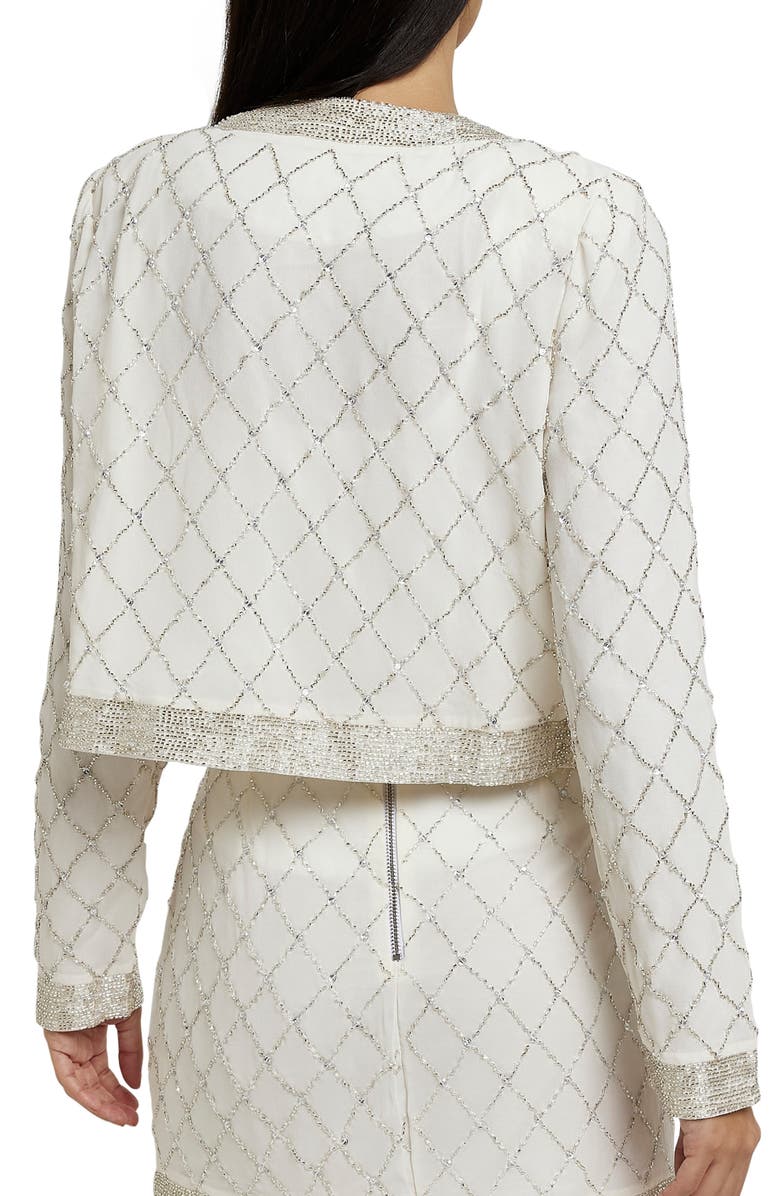 River Island Pearl Bead Embellished Knit Jacket, Alternate, color,