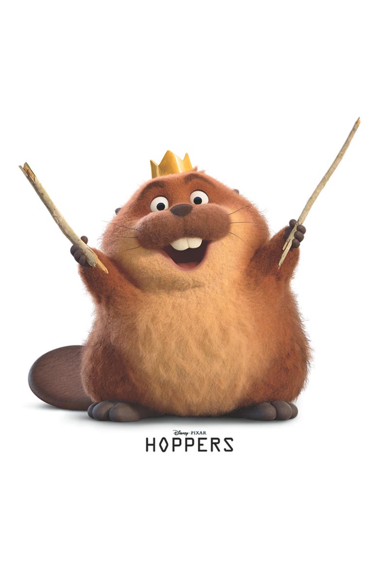 Junior's Hoppers King George Happy Sticks Pose  Graphic T-Shirt, Alternate, color, White