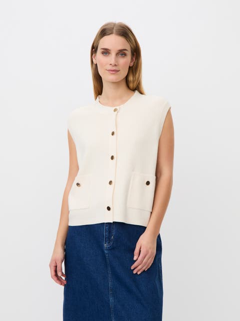 MaLossan Button-Front Knit Vest