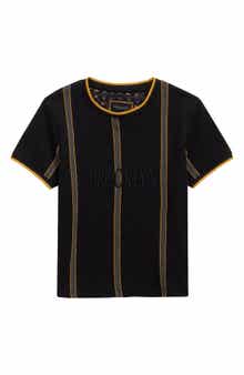 DENIM AND FLOWER Kids' Tipped Stripe Cotton T-Shirt