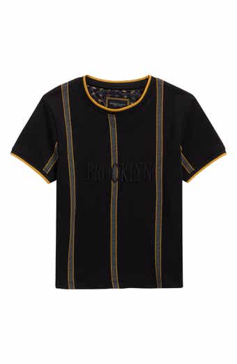 DENIM AND FLOWER Kids' Tipped Stripe Cotton T-Shirt