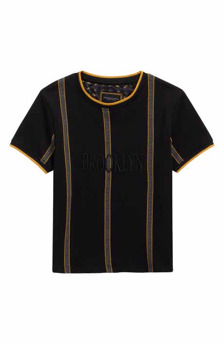 DENIM AND FLOWER Kids' Tipped Stripe Cotton T-Shirt