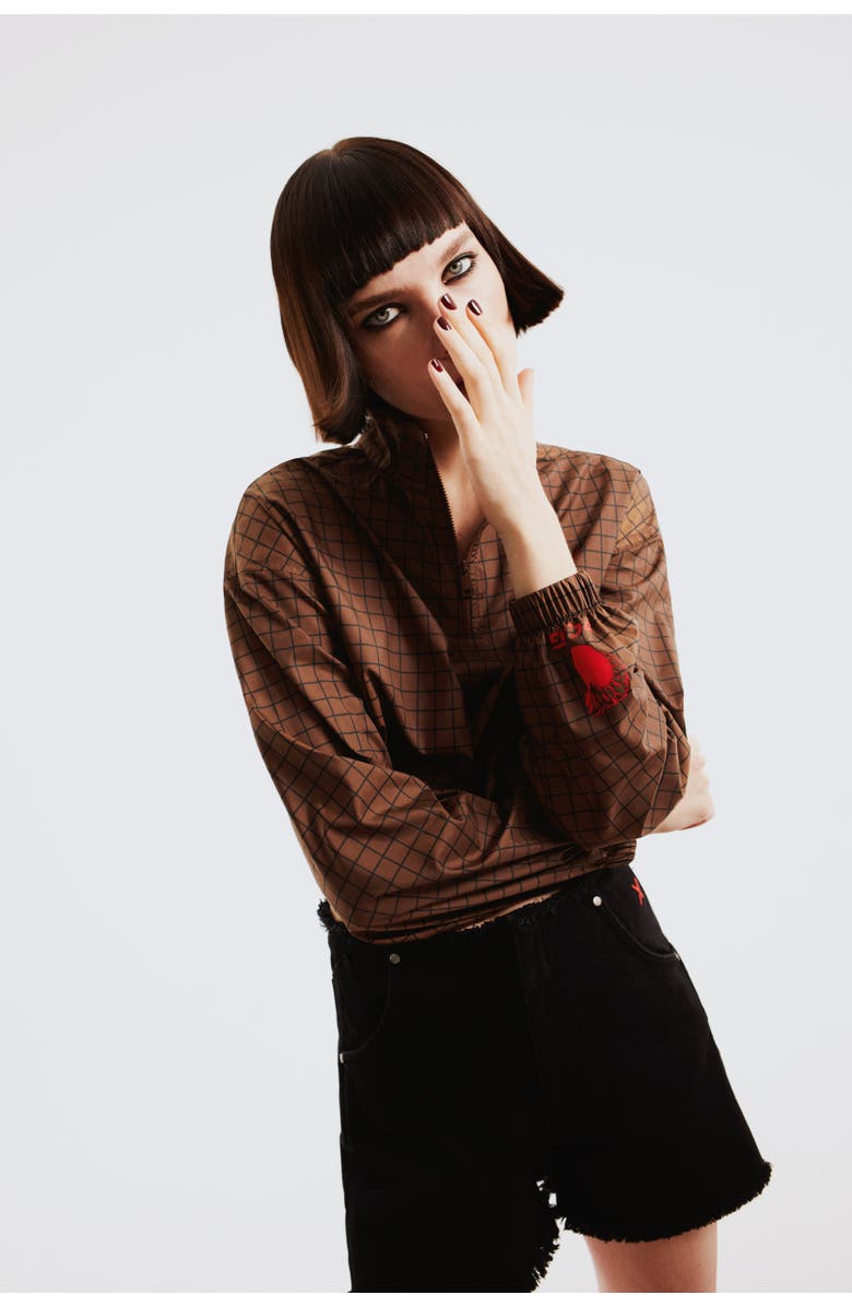 PCFG Parachute Crop Sweat, Alternate, color, Brown