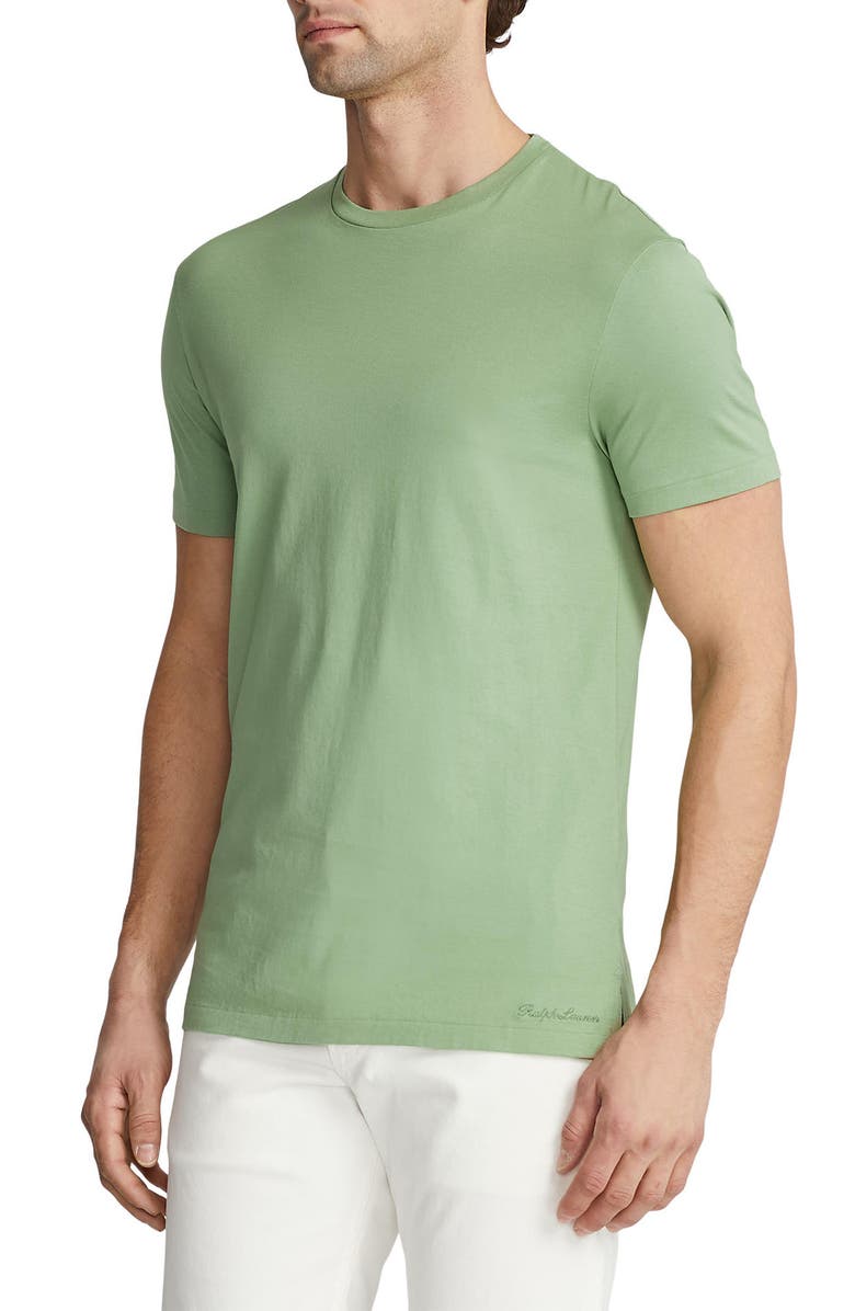 Ralph Lauren Purple Label Luxury Lisle Logo Embroidered Cotton T-Shirt, Alternate, color,