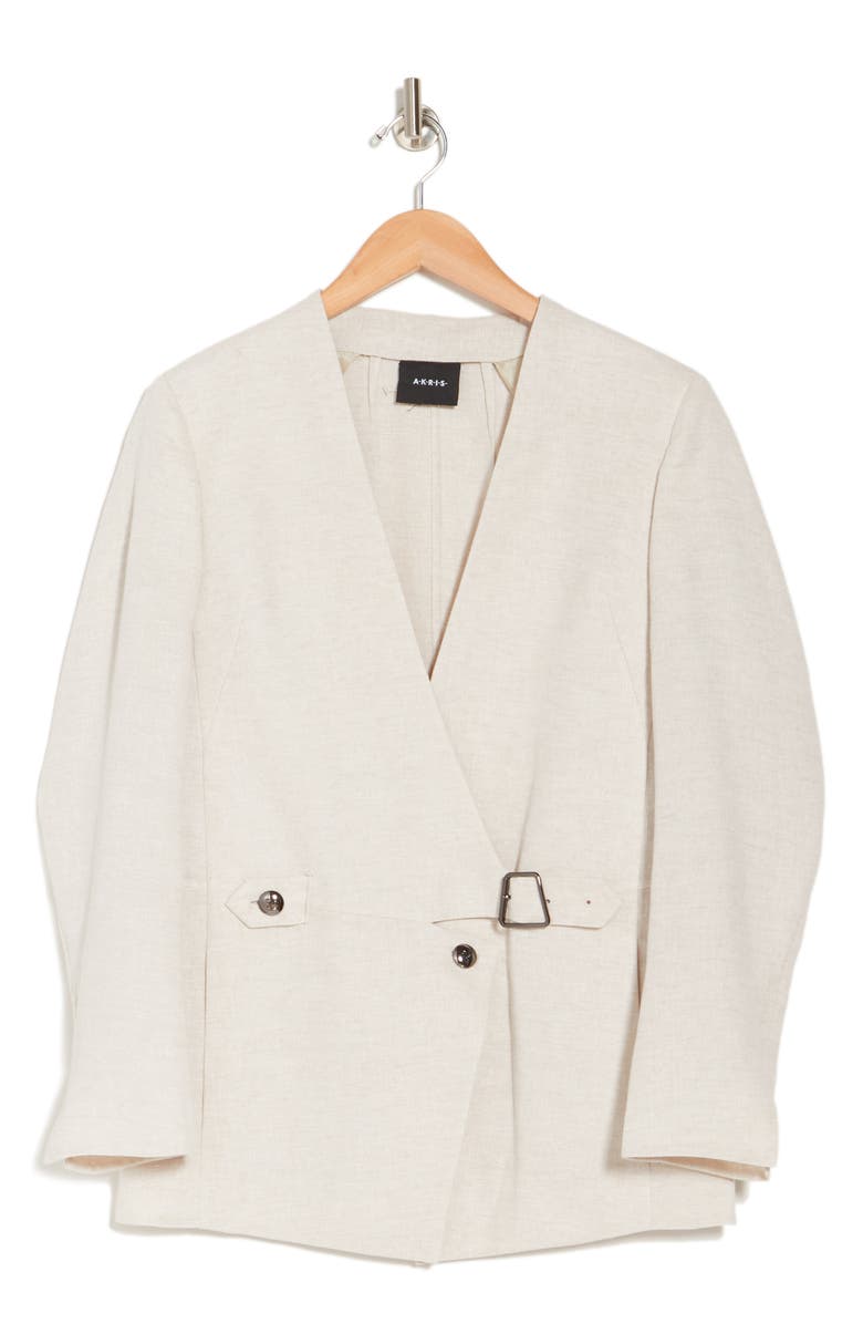 Akris Ohio Wrap Linen Blend Blazer, Alternate, color, 