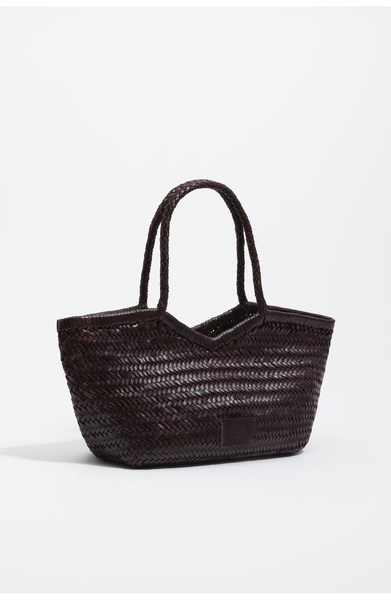 Bimba y Lola Large Braided Leather Shopper Bag, Main, color, Aubergine
