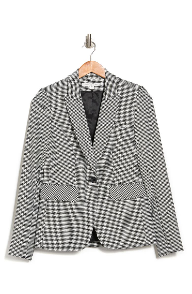Veronica Beard Houndstooth One Button Peak Lapel Dickey Blazer, Alternate, color,