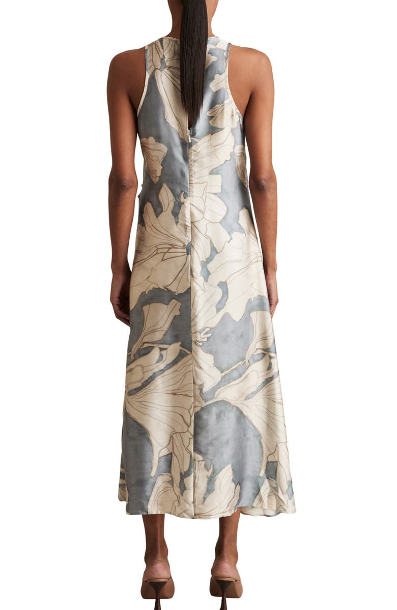 Reiss Mieke Floral Sleeveless Satin Dress, Alternate, color, Blue