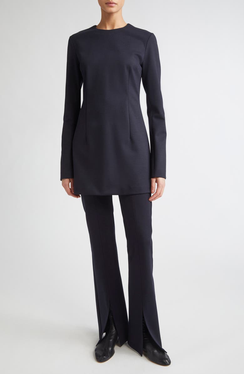 Max Mara Nebbia Stretch Virgin Wool & Cotton Jersey Pants, Alternate, color, Ultramarine