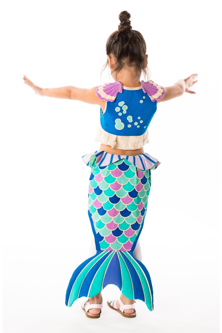 Mermaid Costume Set, Alternate, color, BLUE
