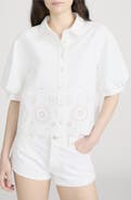 FRAME The Eyelet Billow Sleeve Button-Up Shirt
