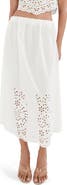 MANGO Embroidered Eyelet Maxi Skirt
