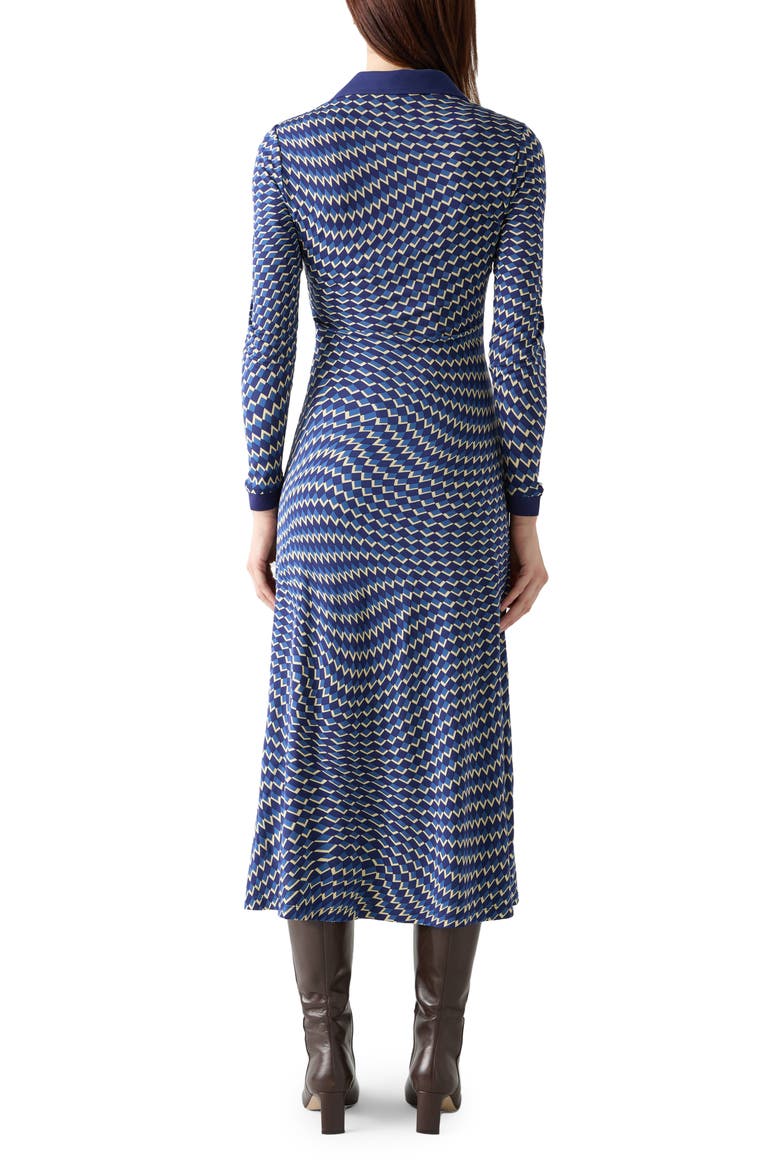 Brigitte Long Sleeve Jersey Dress, Alternate, color, NAVY