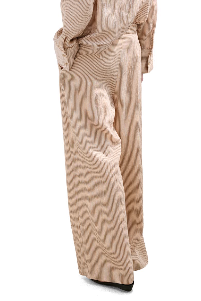 Stripe Straight Leg Pants, Alternate, color, BROWN