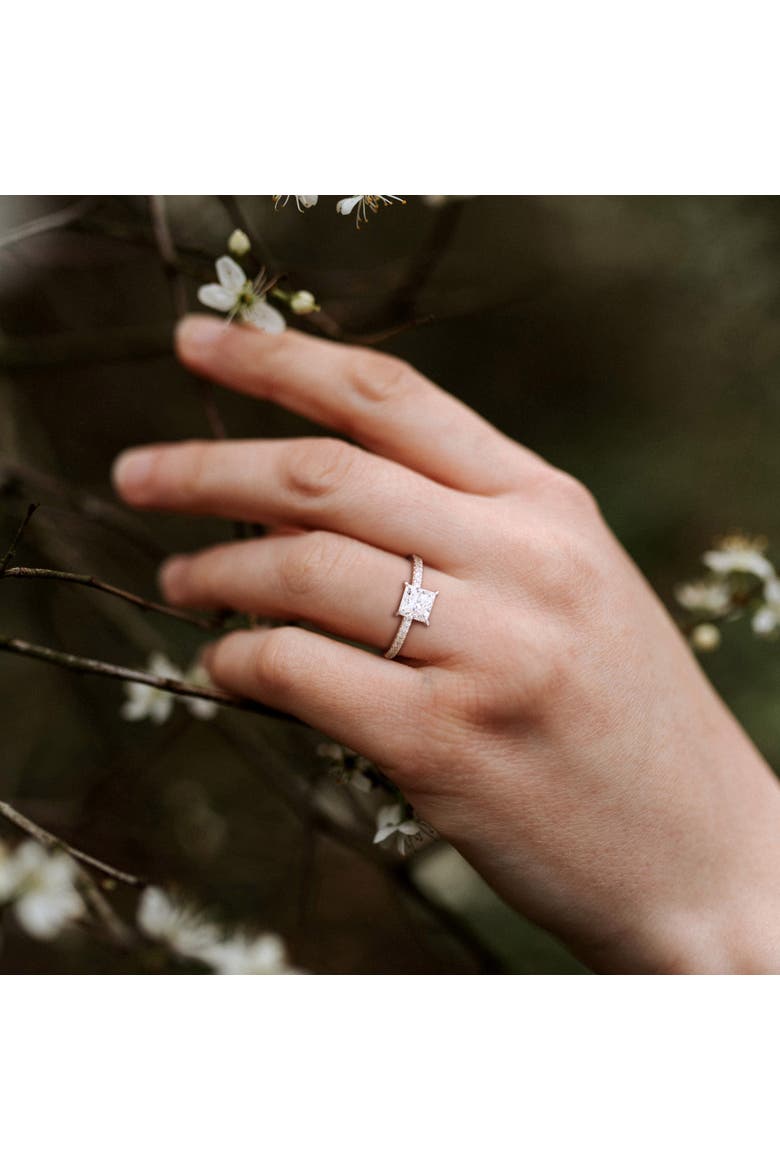Lab Grown Diamond Princess Engagement Ring 14k, Alternate, color, White Gold