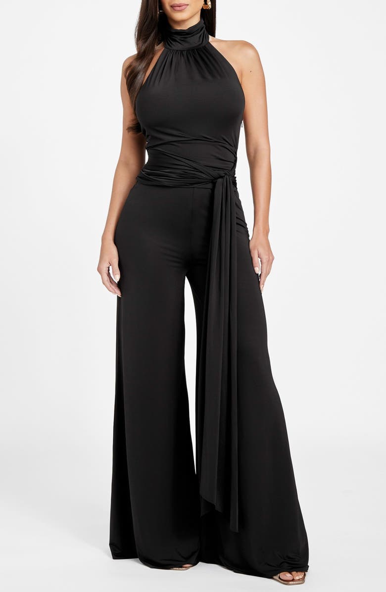Marciano Olivia Palazzo Jumpsuit, Main, color, Black-Black