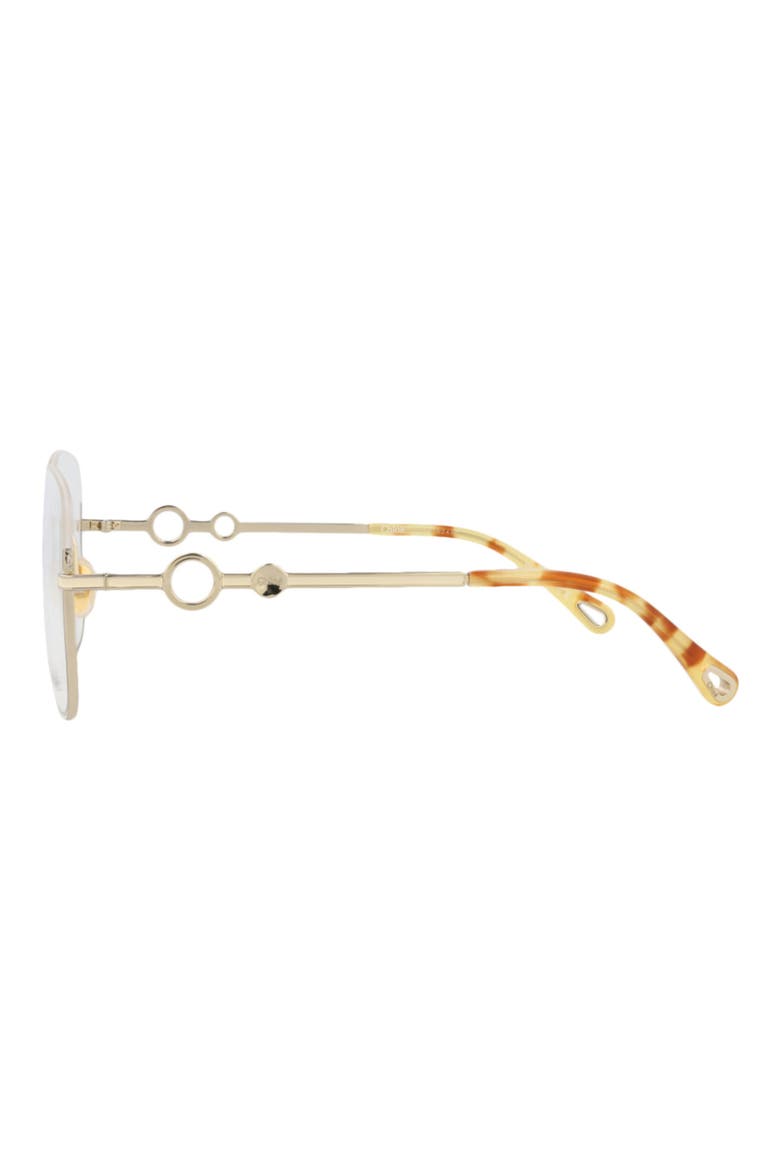56mm Square Optical Glasses, Alternate, color, GOLD GOLD TRANSPARENT