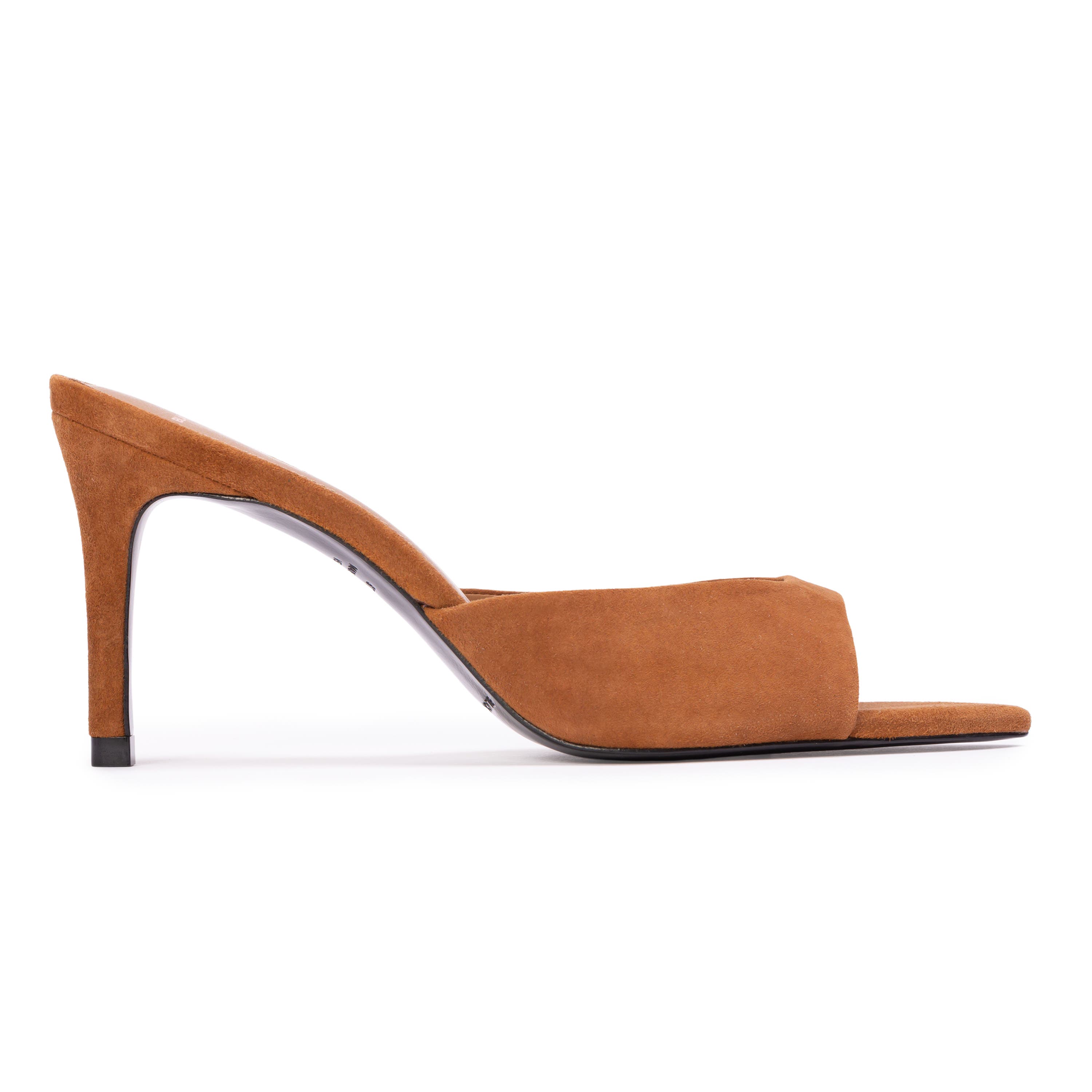 Brea 80 Suede Mule, Main, color, Caramel Suede