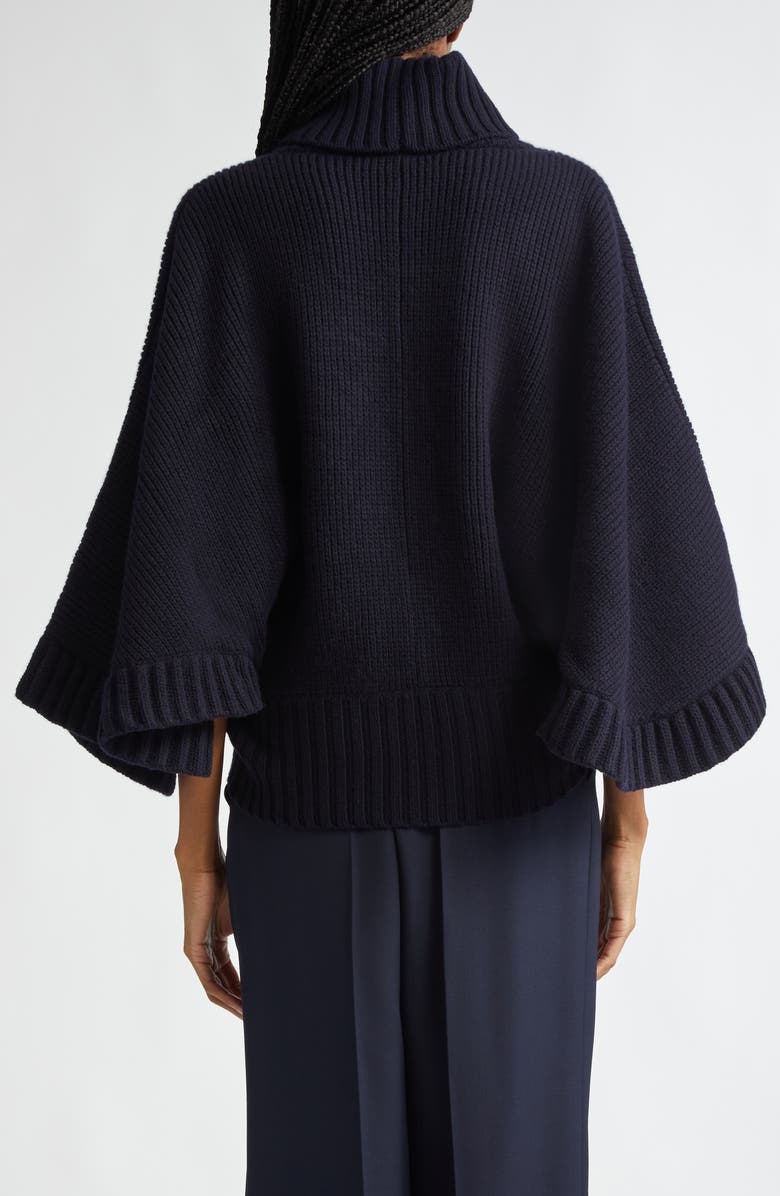 Chloé Batwing Sleeve Wool & Cashmere Turtleneck Sweater, Alternate, color, 