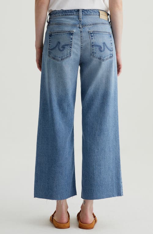 Ag Saige Raw Hem Ankle Wide Leg Jeans In Blue