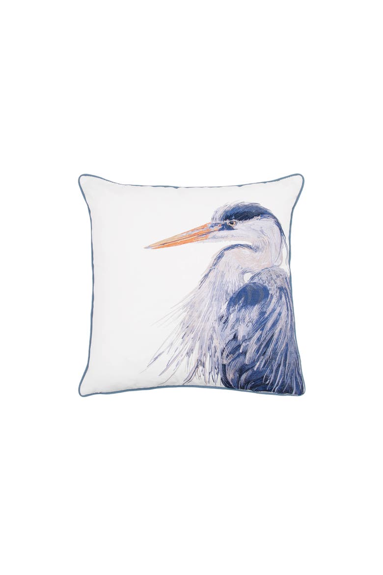 Blue Heron Portrait Accent Throw Pillow 20" x 20", Main, color, Blue