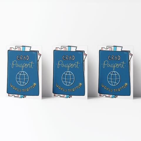 Graduation Greeting Card Pack (3ct) "Grad Passport"