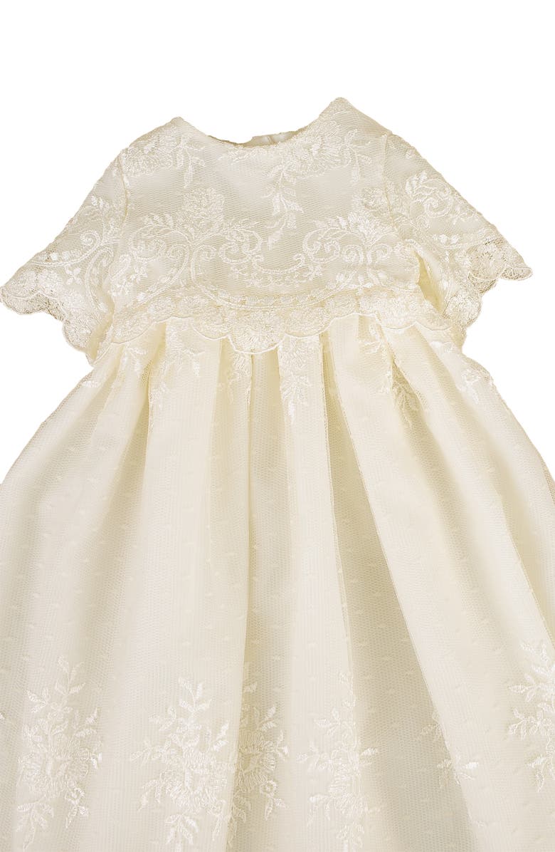 Little Things Mean a Lot Christening Gown, Shawl, Slip & Bonnet Set, Alternate, color, Ivory