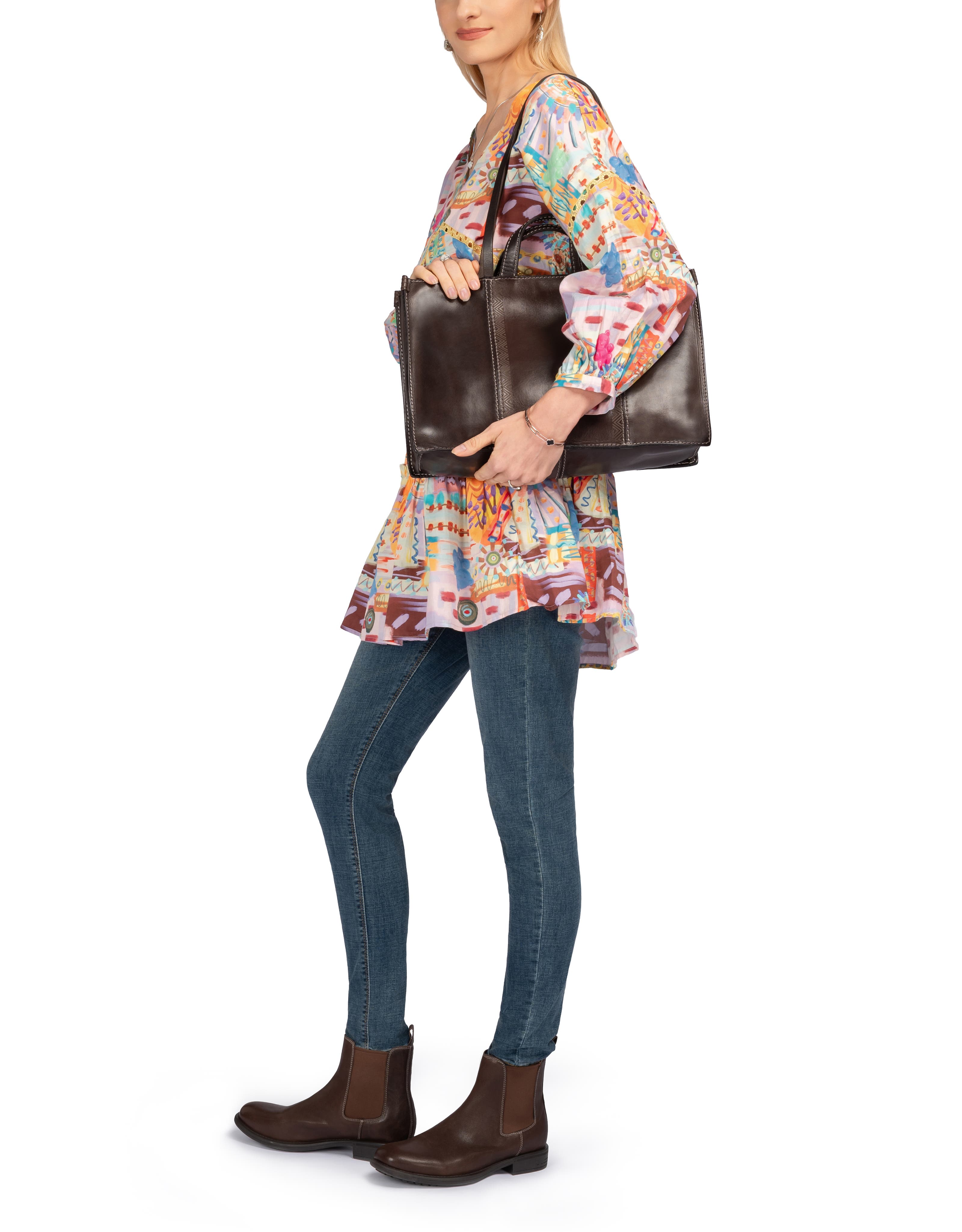 Freesia Genuine Leather Structured Carryall Tote, Alternate, color, Taupe