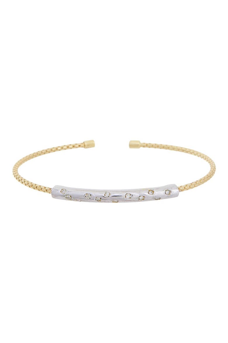 Diamond Mesh Cuff Bangle, Main, color, YELLOW