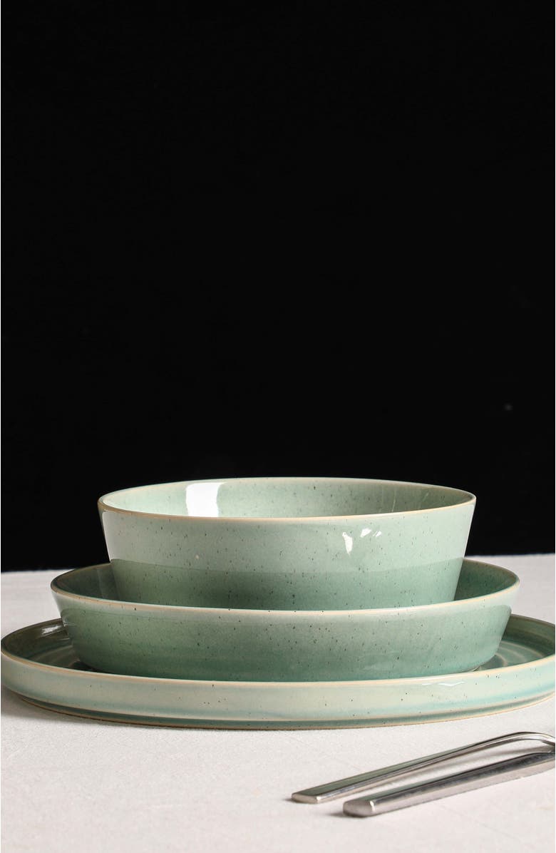 Stone Lain Claire Stoneware 12-Piece Dinnerware Set, Alternate, color, Green