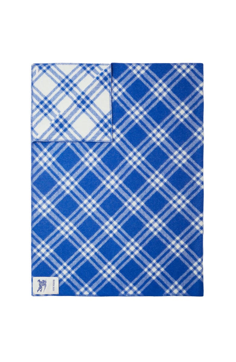 Burberry Check Wool Blanket, Alternate, color, Knight