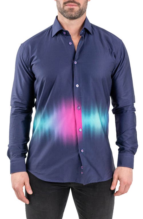 Maceoo Fibonacci Aurora Purple Contemporary Fit Button-up Shirt In Purple
