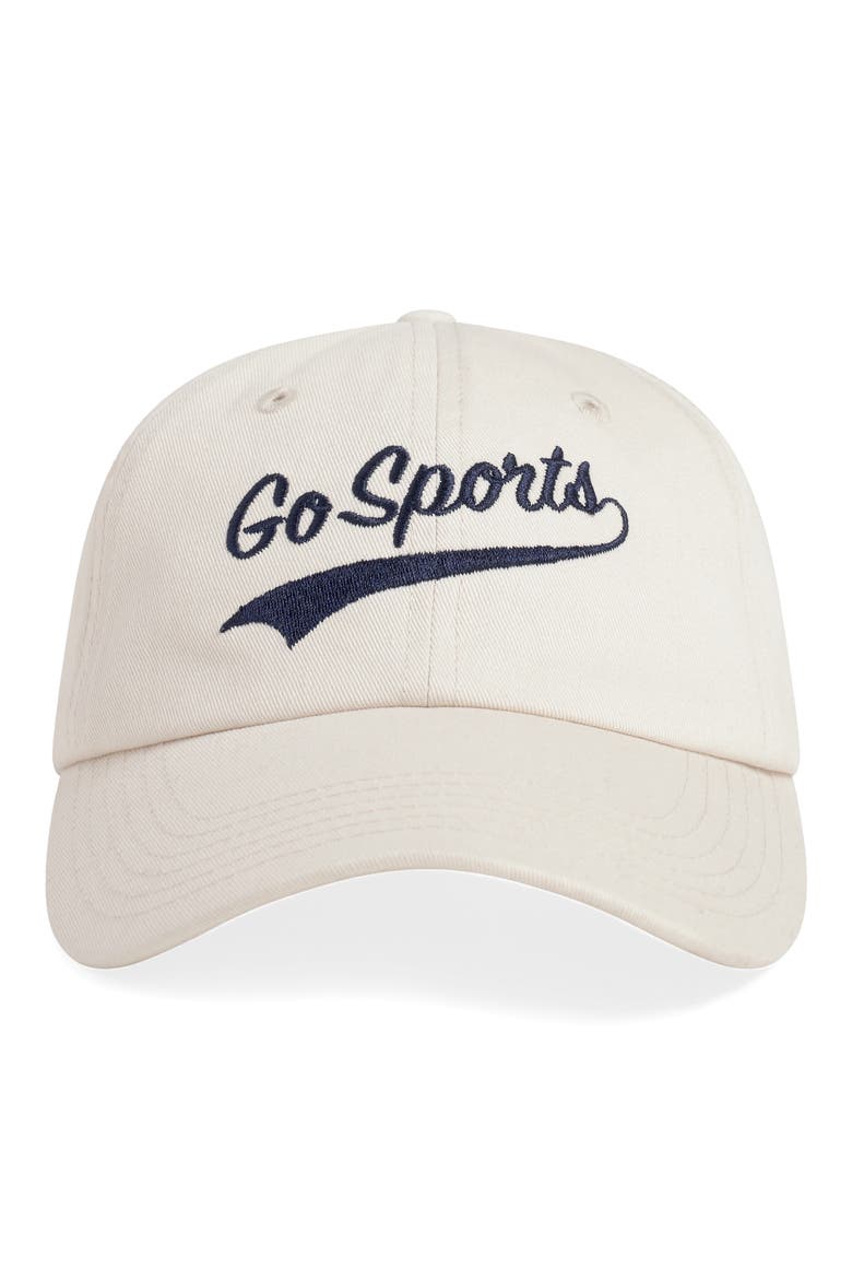 Go Sports Cotton Twill Adjustable Baseball Cap, Main, color, KHAKI W/ NAVY WRIT