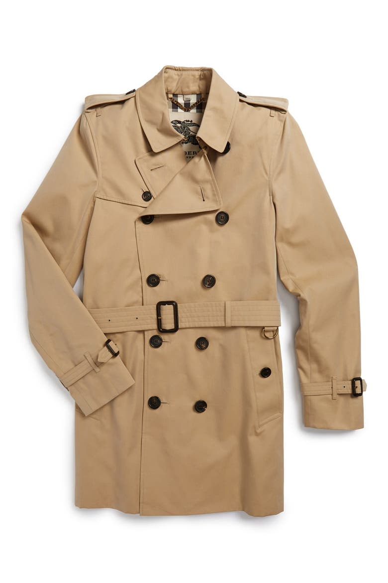Sandringham Short Double Breasted Trench Coat, Alternate, color, HONEY