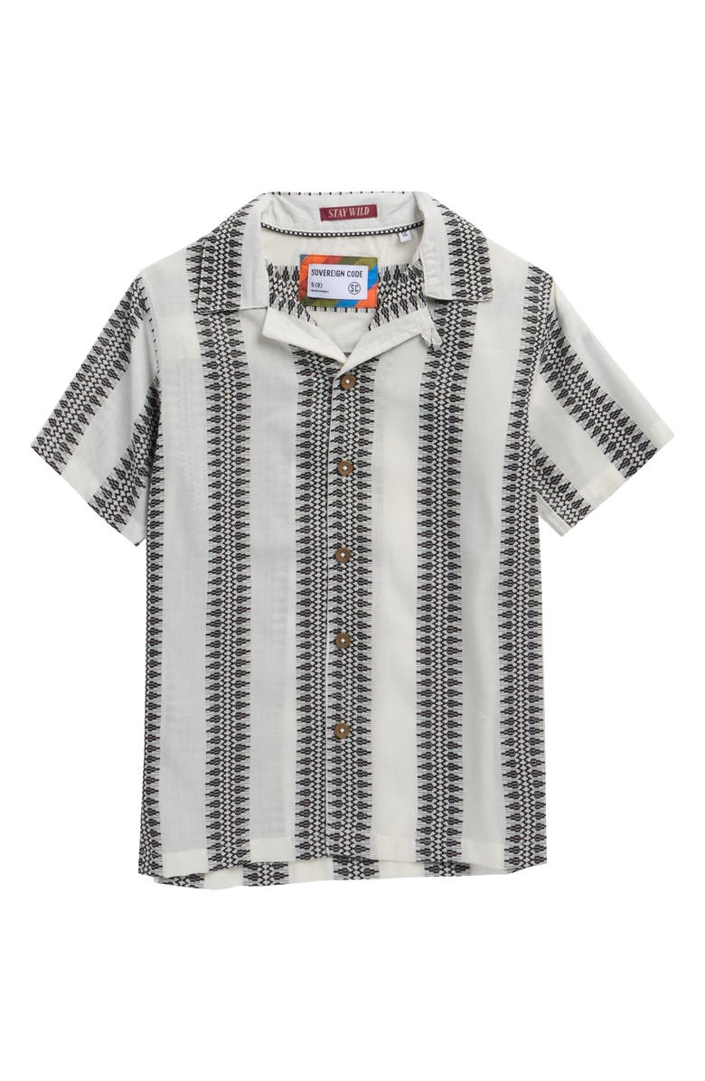 Sovereign Code Kids' Standout Camp Shirt, Main, color, Black/ Apache Stripe