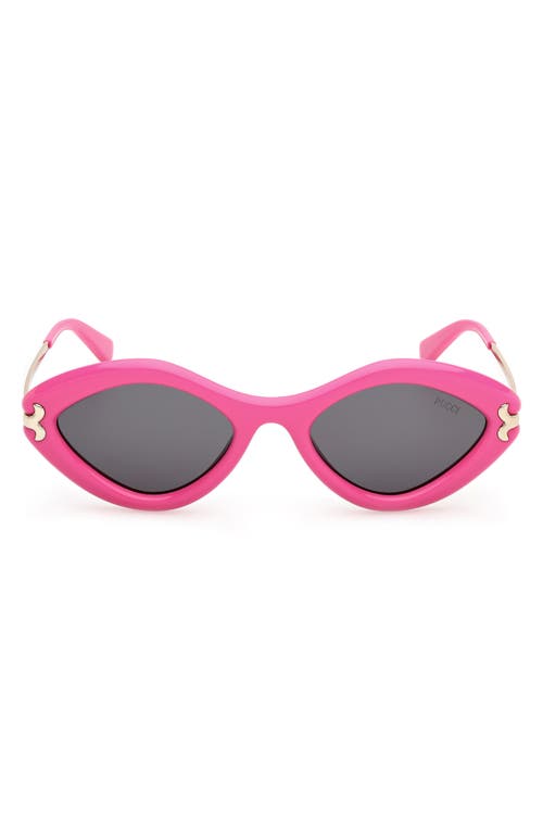 Emilio Pucci Geometric 54mm Sunglasses in Shiny Fuxia /Smoke  product