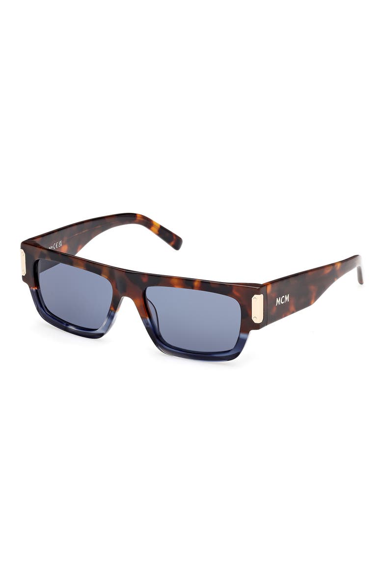54mm Polarized Rectangular Sunglasses, Alternate, color, HAVANA/ OTHER / BLUE