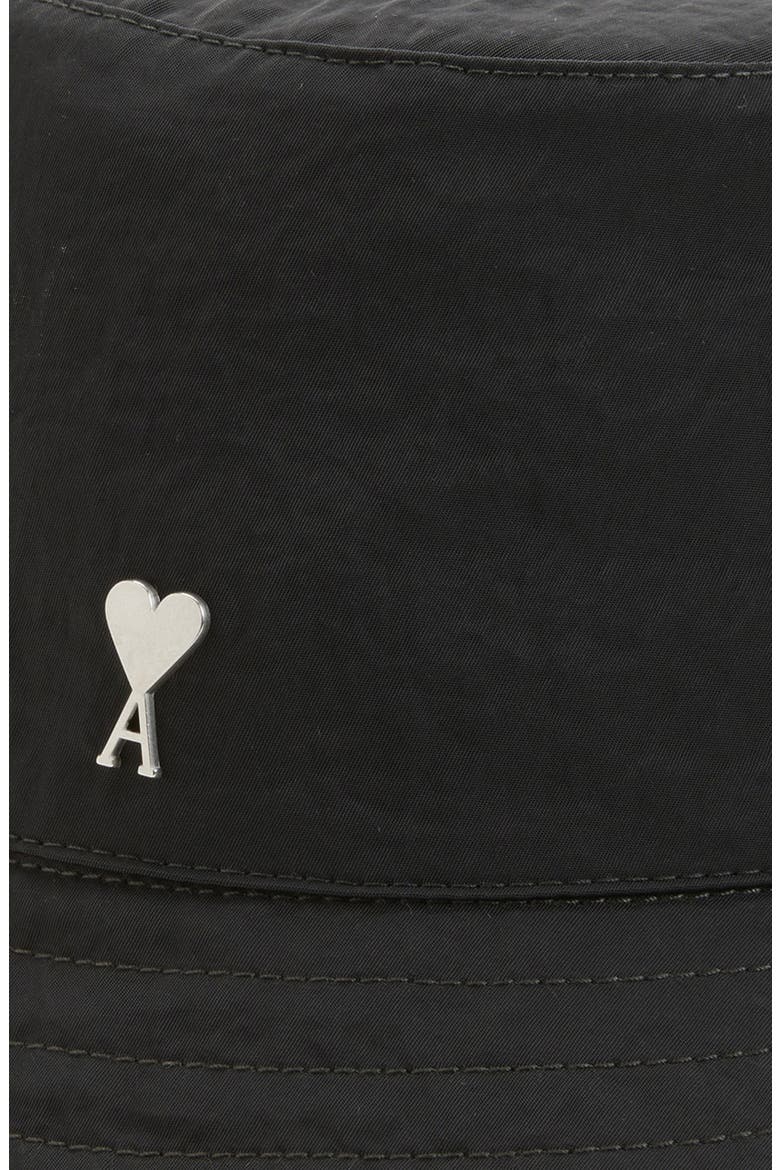 Ami de Coeur Embroidered Nylon Bucket Hat, Alternate, color, ANTHRACITE