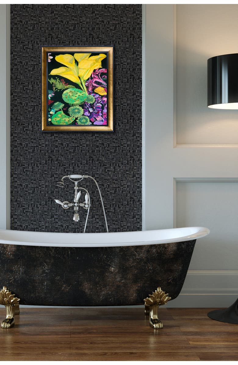 OVERSTOCK ART Yellow Cala with Gold Luminoso and Black Custom Stacked Frame, Alternate, color, 