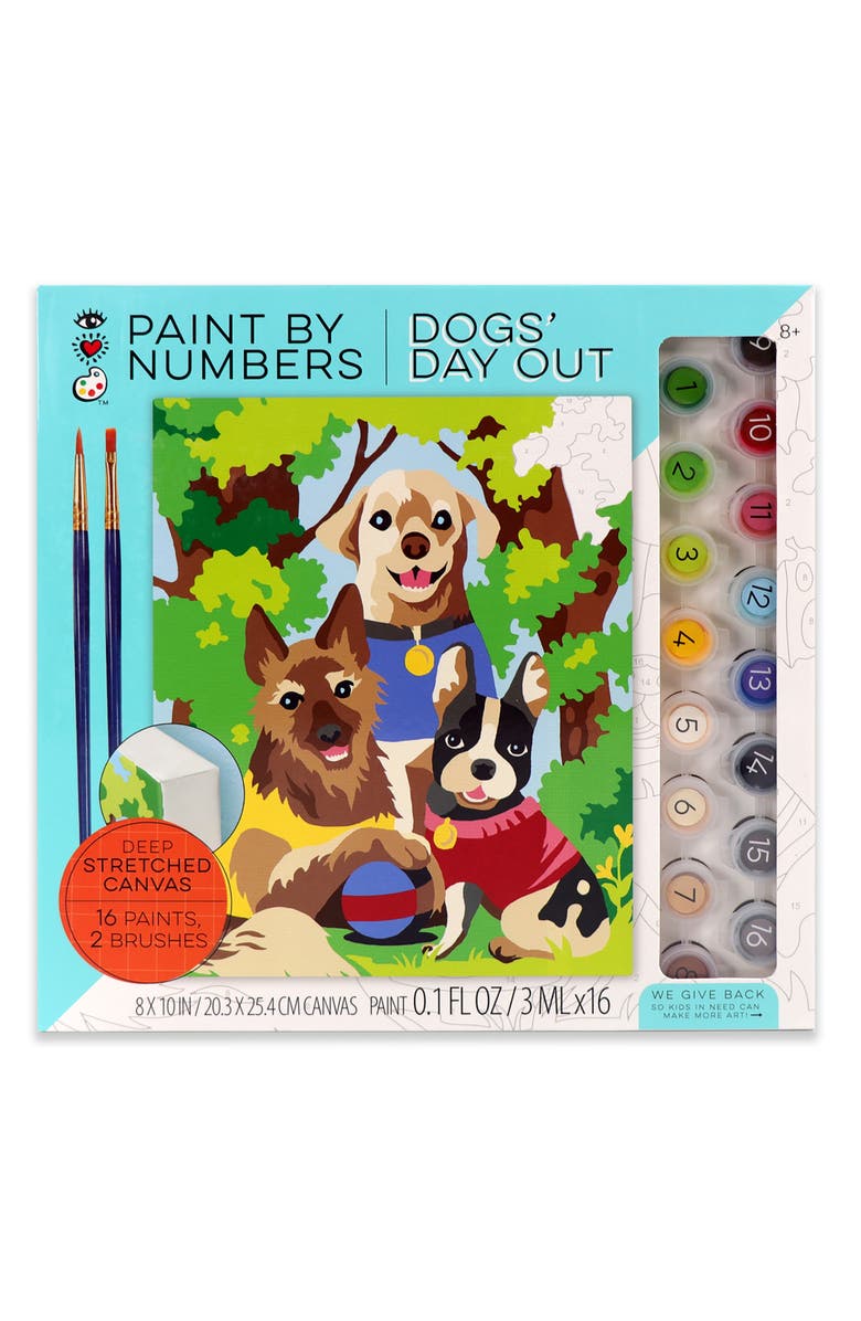 BRIGHT STRIPES Dogs' Day Out Paint by Numbers Set, Alternate, color, Multi